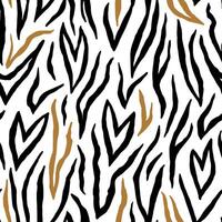 Full seamless pattern inspired by zebra stripes and organic lines. Black, white and brown natural print for textile, fabric, surface vector