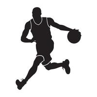 Basketball player silhouette on white background vector