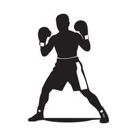Silhouette of a boxer on a white background vector