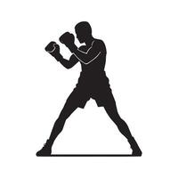 Silhouette of a boxer on a white background vector