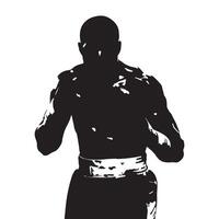 A silhouette of a boxer in the ring vector