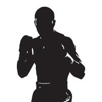 Silhouette of a boxer on a white background vector