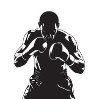 Boxing silhouette illustration vector