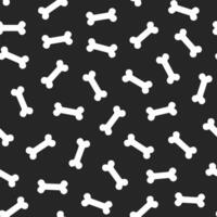 Seamless pattern of collection of scattered bones on black background vector