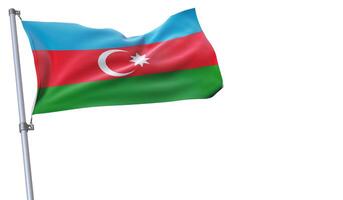 a flag is waving in the wind of Azerbaijan on a white background photo