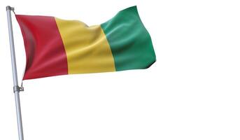 a flag is waving in the wind of Guinea on a white background photo