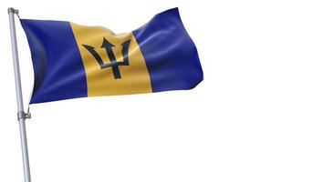 a flag is waving in the wind of on a white background photo