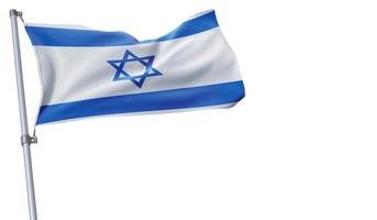 a flag is waving in the wind of on a white background photo