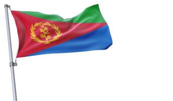 a flag is waving in the wind of Eritrea on a white background photo