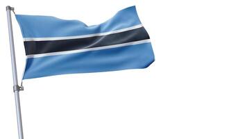 a flag is waving in the wind of Botswana on a white background photo