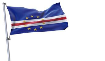 a flag is waving in the wind of Cabo Verde on a white background photo