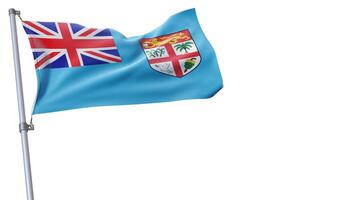a flag is waving in the wind of Fiji on a white background photo