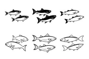 Create a black Atlantic Salmon vector