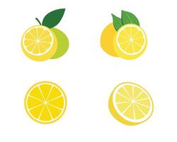 Collection of Lemon slice isolated Design - Lemon Fruit illustration vector