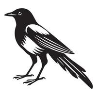 Black and white silhouette of a bird on a white background vector