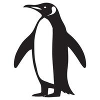King Penguin silhouette - Penguin Bird Illustration in black and white vector