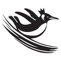 King Penguin silhouette - Penguin Bird Illustration in black and white vector