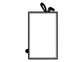 Easter Rabbit Frame Line Art Illustration vector