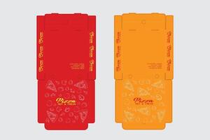 Pizza box design packaging design. Minimal packaging with die line vector