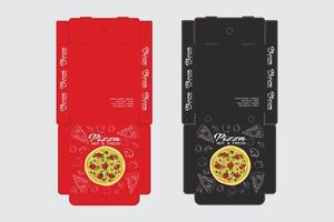 Pizza box design, Large pizza box die cut template vector