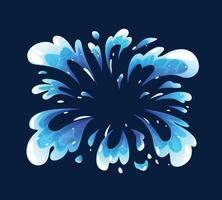 Water burst fx. Dynamic liquid splash flare effect, radial pop explosion effect and fresh fluid energy. Aquatic outburst isolated cartoon illustration vector