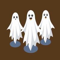 Friendly halloween ghosts perfect for kid-friendly designs vector