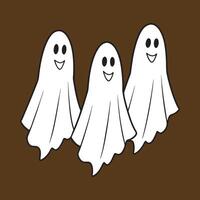 Three happy ghost figures perfect for halloween graphics vector