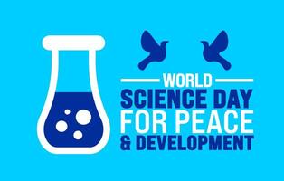 World Science Day for Peace and Development background or banner design template is observed every year in November. Holiday concept. Template for card, poster, placard, template. vector