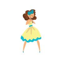 Beautiful girl singing a song with microphone Illustration vector