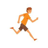 Smiling Man in Casual Clothes Running Illustration vector