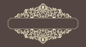 Ornate vintage frame and scroll element. vector