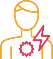 Chest Pain Line Two Color Icon vector