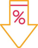 Discount Line Two Color Icon vector