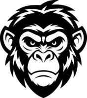 Curious Monkey Head Silhouette Available on EPS File vector