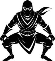 Stealthy Ninja Warrior Silhouette Available on EPS File vector