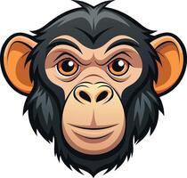 Playful Chimpanzee Head Available on EPS File vector