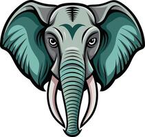 Bold Elephant Head Available on EPS File vector