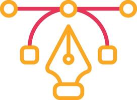 Pen Tool Line Two Color Icon vector