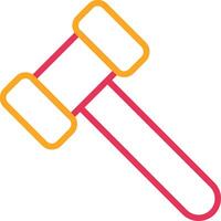 Hammer Line Two Color Icon vector