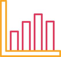 Bar Chart Line Two Color Icon vector