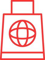 Eco Bag Line Two Color Icon vector