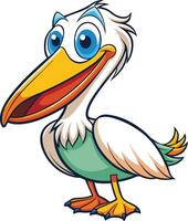 Graceful Pelican Full Body Available on EPS File vector