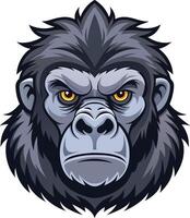 Powerful Gorilla Head Available on EPS File vector