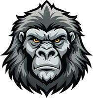 Majestic Gorilla Head Available on EPS File vector