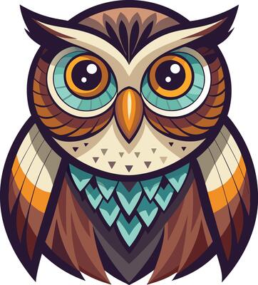 Silent Owl Full Body Available on EPS File