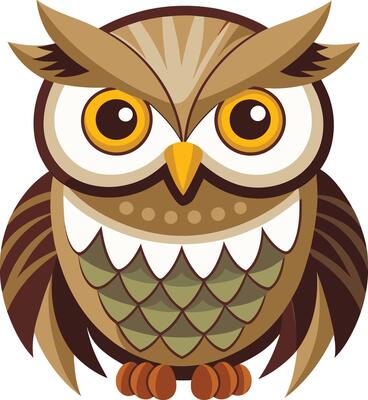 Mysterious Owl Full Body Available on EPS File