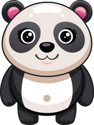 Cute Panda Full Body Available on EPS File