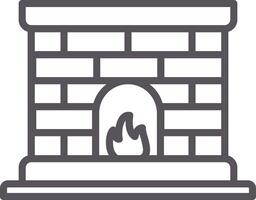 Fireplace Line Two Color Icon vector