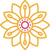 Tiger Lily Line Two Color Icon vector