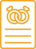 Wedding Card Line Two Color Icon vector